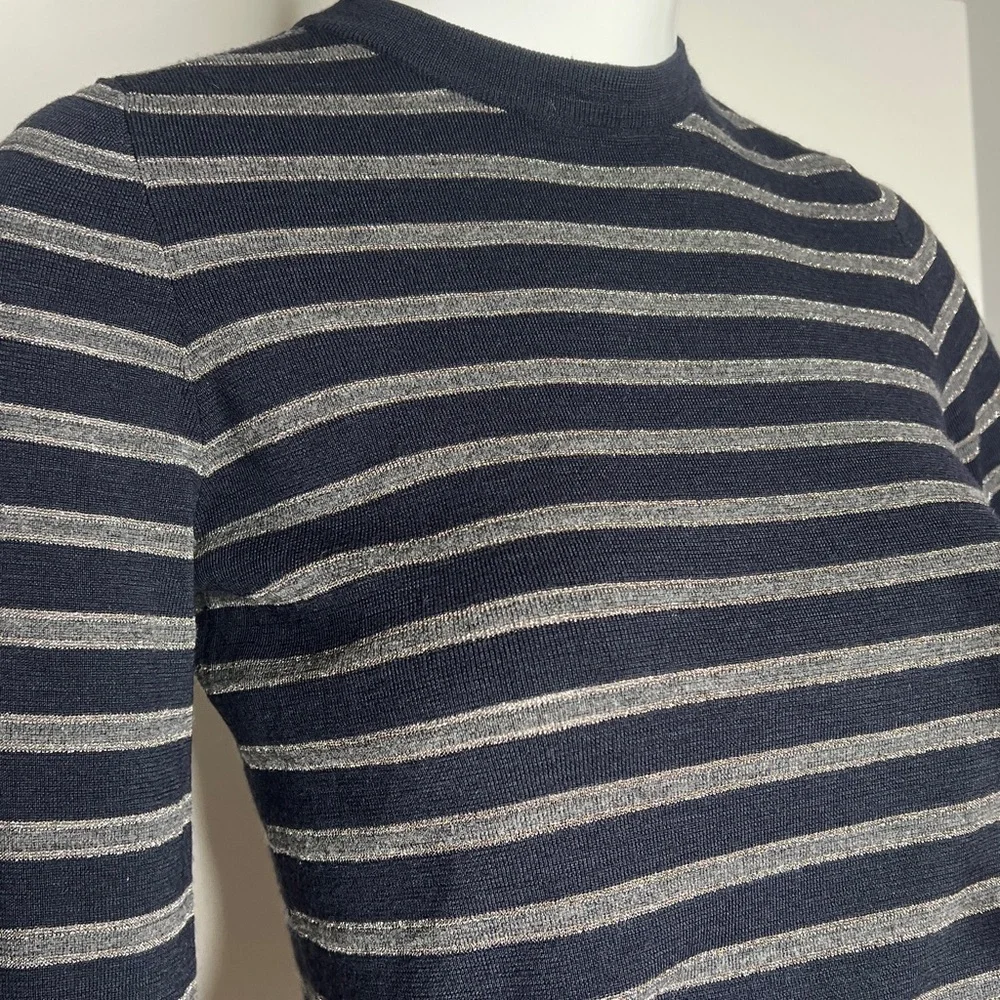 Brunello Cucinelli Sz L Virgin Wool Cashmere Long Sleeve T-Shirt Fitted Sweater